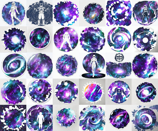 Compilation of AI Generated Galaxy Stickers