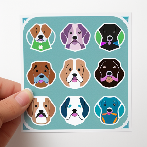 Custom sticker sheet of various dogs