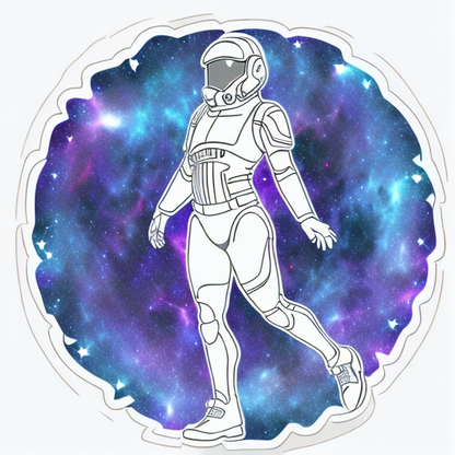 Galaxy Sticker of astronaut