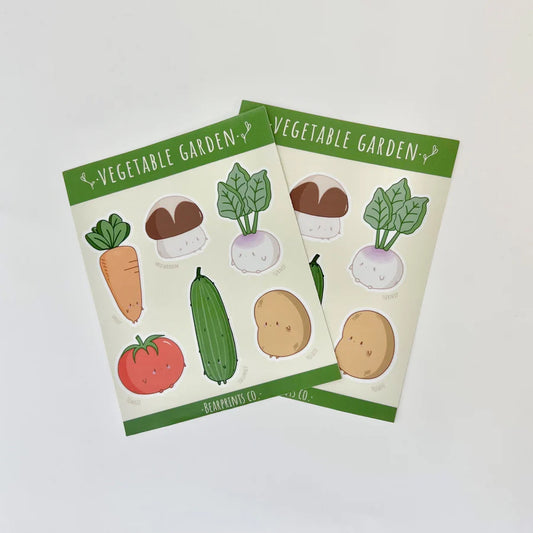 Kiss cut sticker sheet of garden vegetables