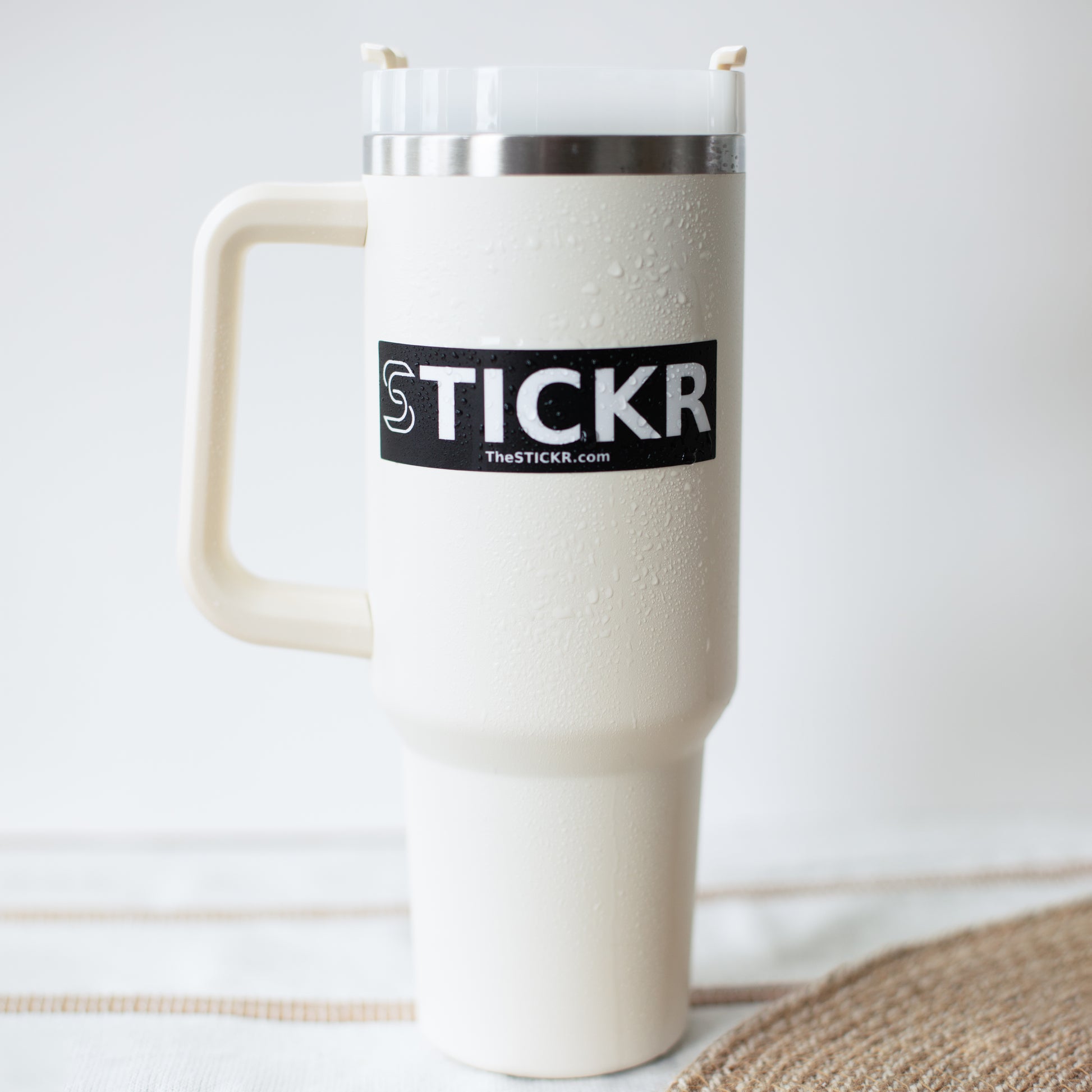 Rectangle STICKR Logo on Bottle
